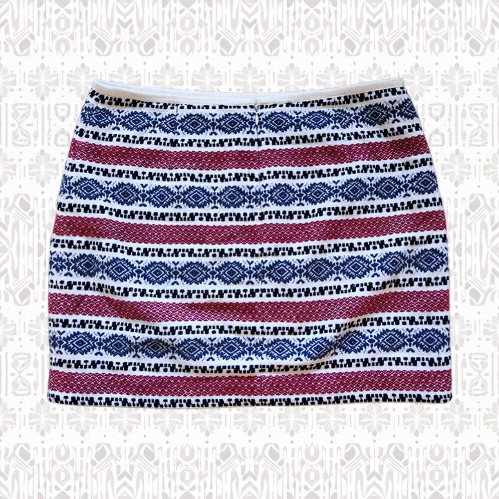 ✨ Madewell Gamine Jacquard Embroidered Striped Mini Skirt Size 10✨